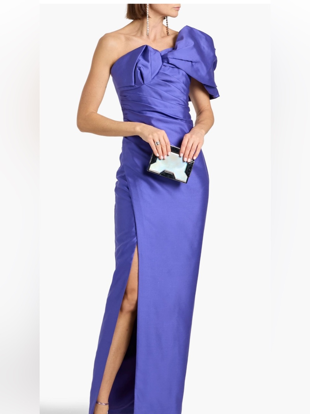 Rachel Gilbert Violet Marlo One-Shoulder Satin Gown